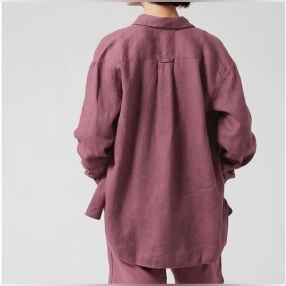 ATHLETA TAWNY ROSE PLAYA LINEN SHIRT BLOUSE Size 3X - Picture 5 of 8